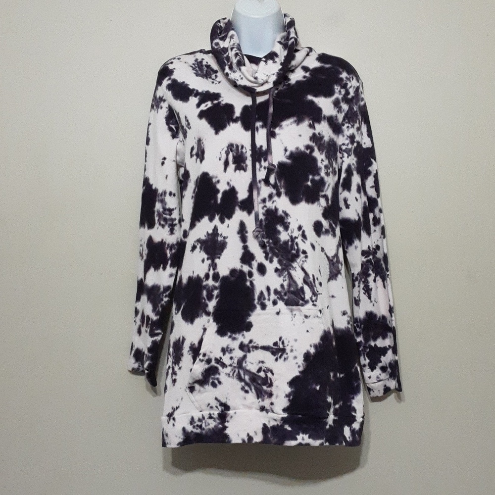 Lily & Lottie pull over sweater tie Dyed women M turtleneck Y2k Soft Cozy